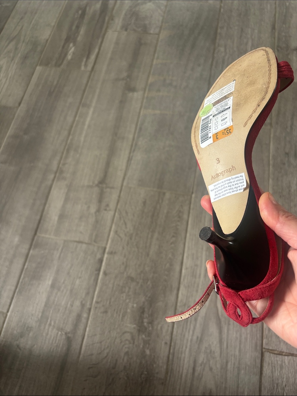Autograph Women's Red Suede Slingback Sandals Size 5.5 - Picture 5 of 5